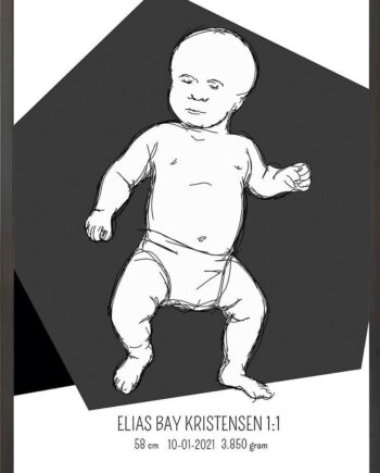 Birth Poster   Fødselsplakat  :  Tumling Blå
