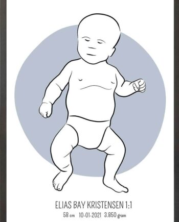Birth Poster   Fødselsplakat  :  Tumling Blå