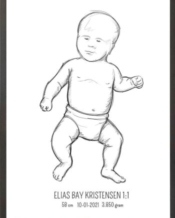 Birth Poster   Fødselsplakat  :  Tumling Lyserød
