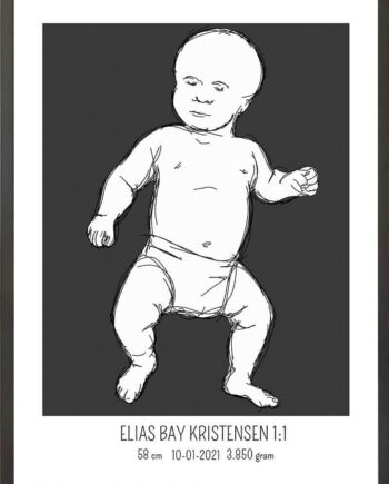 Birth Poster   Fødselsplakat  :  Tumling Lyserød