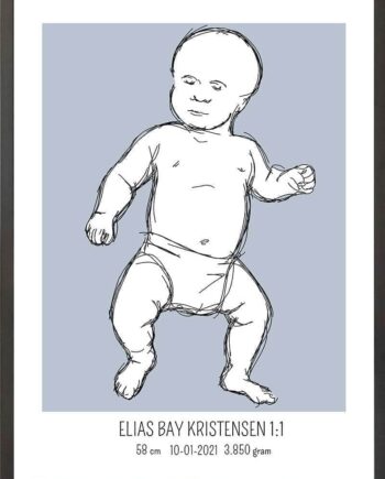 Birth Poster   Fødselsplakat  :  Tumling Lyserød