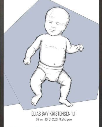 Birth Poster   Fødselsplakat  :  Tumling Lyserød