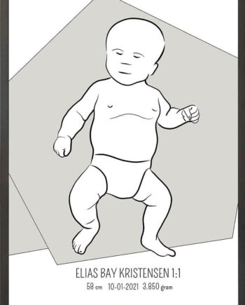 Birth Poster   Fødselsplakat  :  Tumling Lyserød
