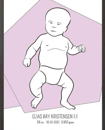 Birth Poster   Fødselsplakat  :  Tumling Lyserød