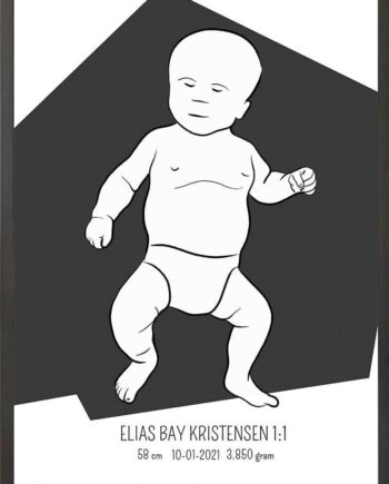 Birth Poster   Fødselsplakat  :  Tumling Lyserød