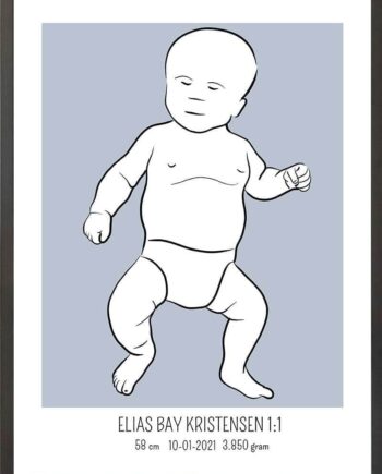 Birth Poster   Fødselsplakat  :  Tumling Lyserød