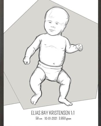Birth Poster   Fødselsplakat  :  Tumling Lyserød