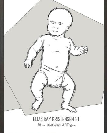 Birth Poster   Fødselsplakat  :  Tumling Lyserød