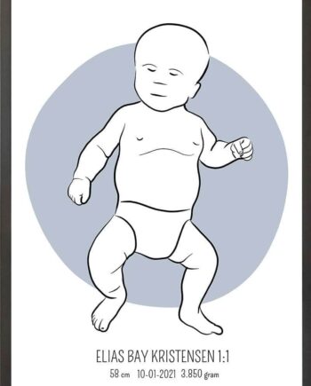 Birth Poster   Fødselsplakat  :  Tumling Lyserød