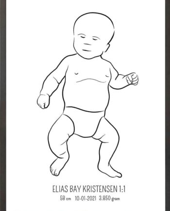 Birth Poster   Fødselsplakat  :  Tumling Lyserød