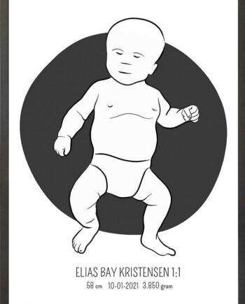 Birth Poster   Fødselsplakat  :  Tumling Lyserød