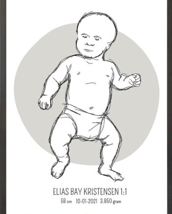Birth Poster   Fødselsplakat  :  Tumling Lyserød