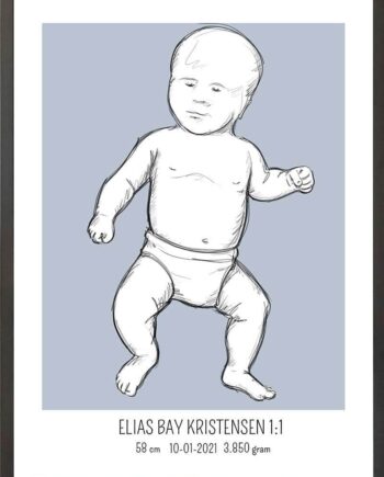 Birth Poster   Fødselsplakat  :  Tumling Lyserød