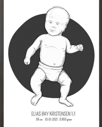 Birth Poster   Fødselsplakat  :  Tumling Lyserød