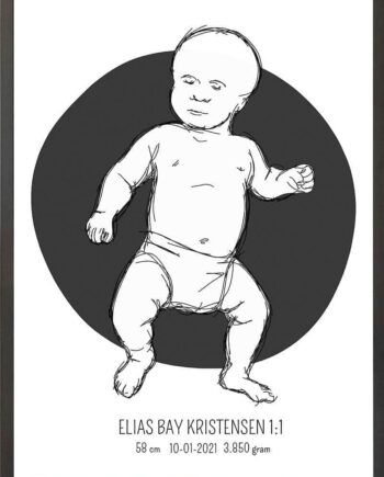 Birth Poster   Fødselsplakat  :  Tumling Lyserød