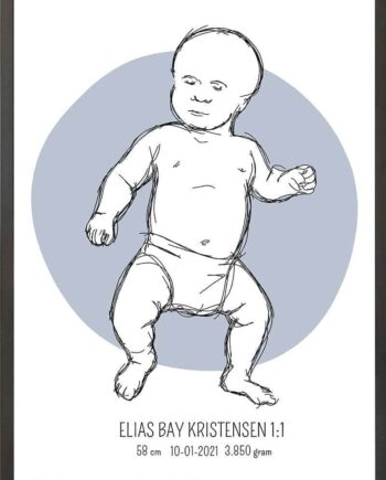 Birth Poster   Fødselsplakat  :  Tumling Lyserød