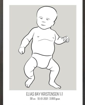 Birth Poster   Fødselsplakat  :  Tumling Lyserød