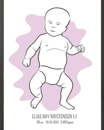 Birth Poster   Fødselsplakat  :  Tumling Lyserød