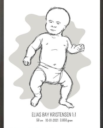 Birth Poster   Fødselsplakat  :  Tumling Lyserød