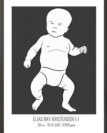 Birth Poster   Fødselsplakat  :  Tumling Lyserød