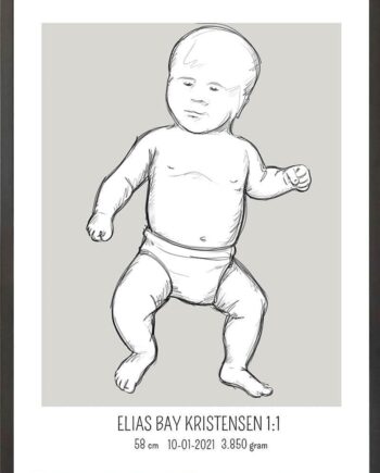 Birth Poster   Fødselsplakat  :  Tumling Lyserød