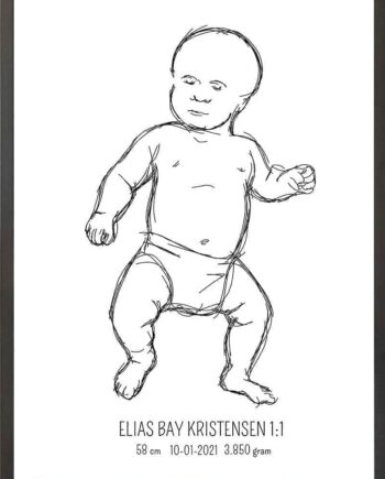 Birth Poster   Fødselsplakat  :  Tumling Lyserød