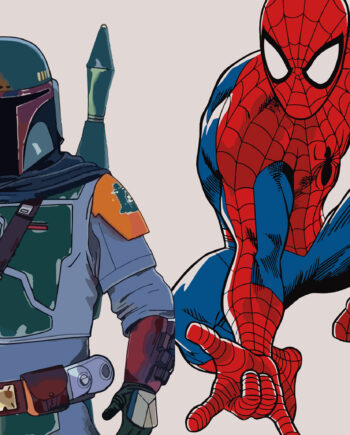 Boba Fett Og Spiderman   Af Få Mu Illustrations