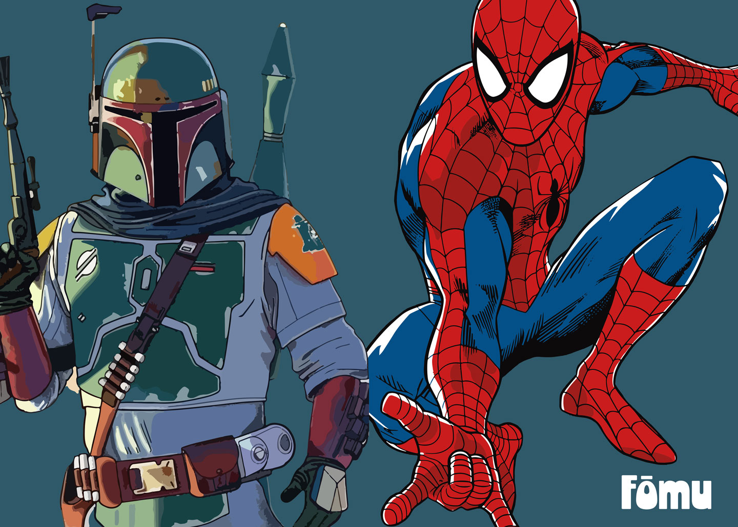 Boba Fett Og Spiderman Af Få Mu Illustrations