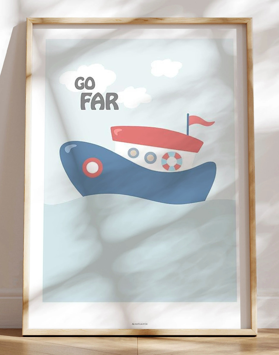 Børneplakat Skib