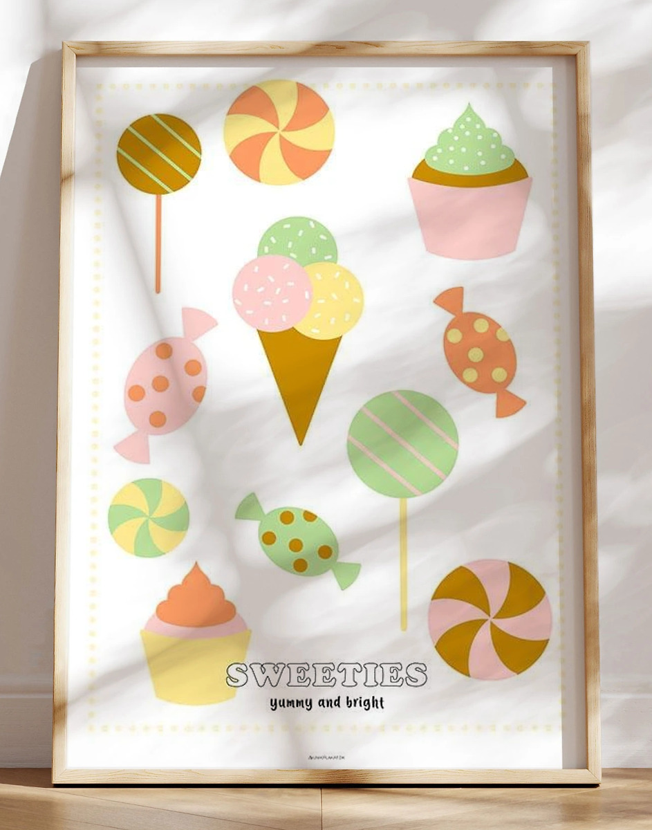 Børneplakat Sweeties