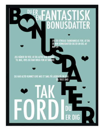 Bonusdatter Plakat Personlig Plakat