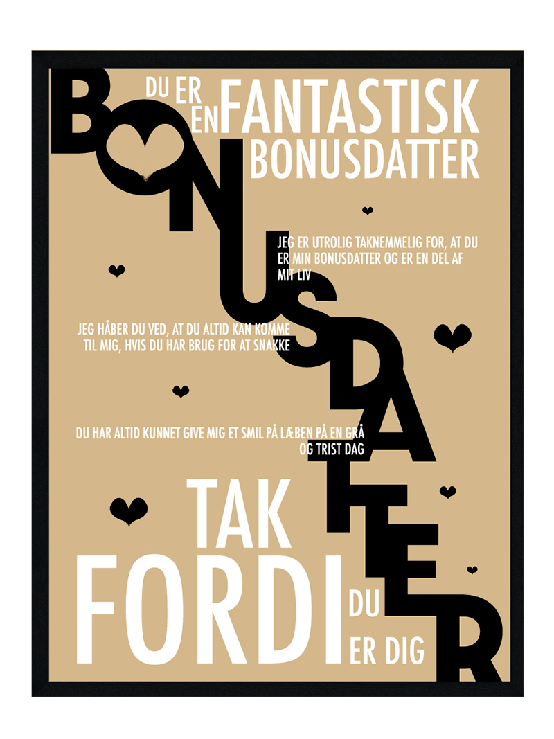 Bonusdatter Plakat Personlig Plakat
