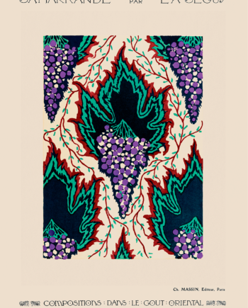 Botanical Pochoirc Pattern In Art Nouveau Style Af Plakatwerket