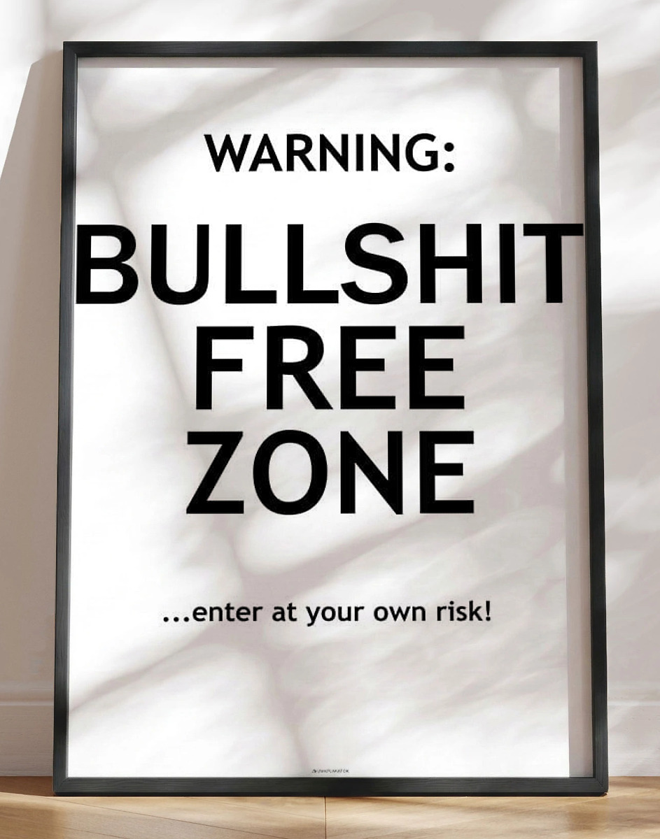 Bullshit Free Zone Plakat