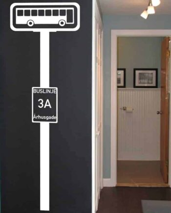 Busskilt Egen Tekst Wallsticker