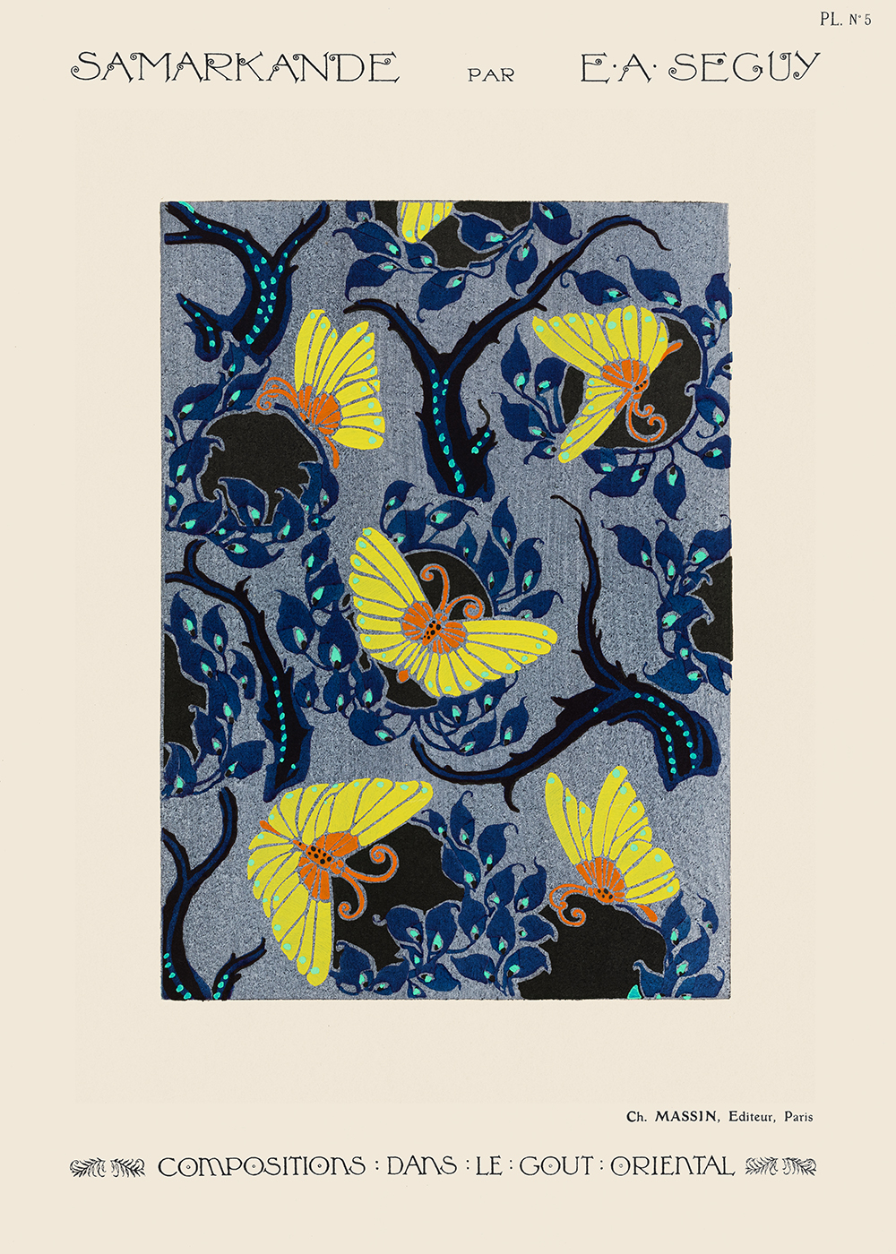 Butterfly Pochoir Pattern Af Plakatwerket