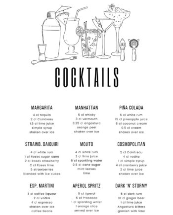 Cocktails Af Pluma Posters