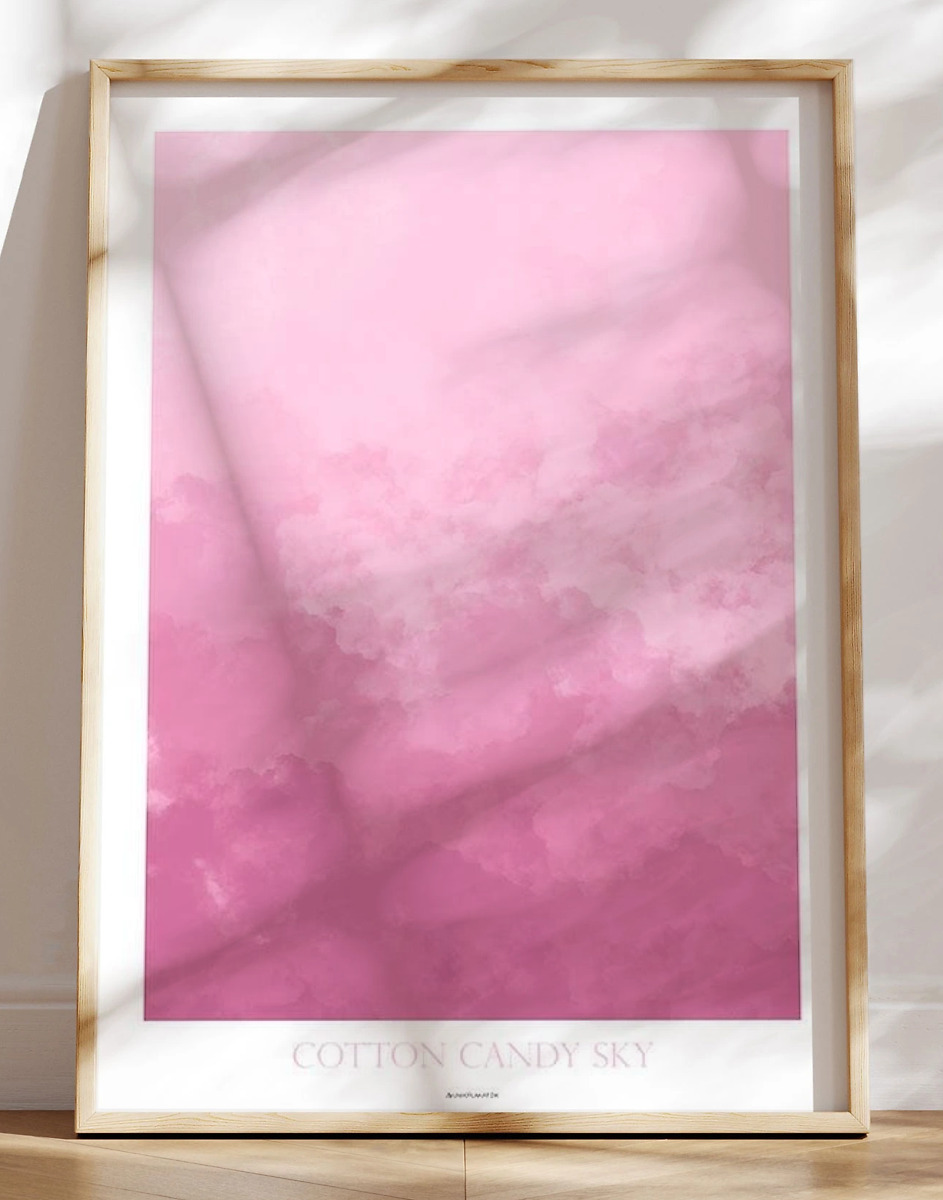 Cotton Candy Sky Pragtfuld Pink Og Lidt  Quot Skyet Quot  Plakat