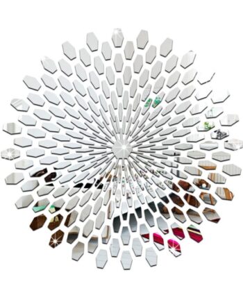 3d Spejl Wallsticker Solform   Akryl Vægdekoration   Moderne Design  225 Stk  Silver