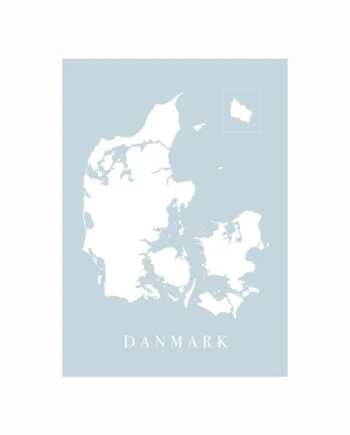 Danmarkskort Blå
