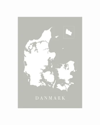 Danmarkskort Grå