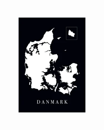 Danmarkskort Sort