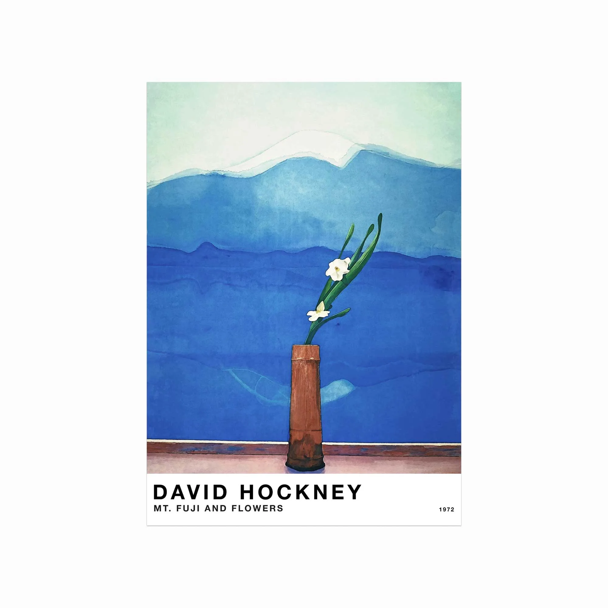 David Hockney Plakat  Mount Fuji And Flowers