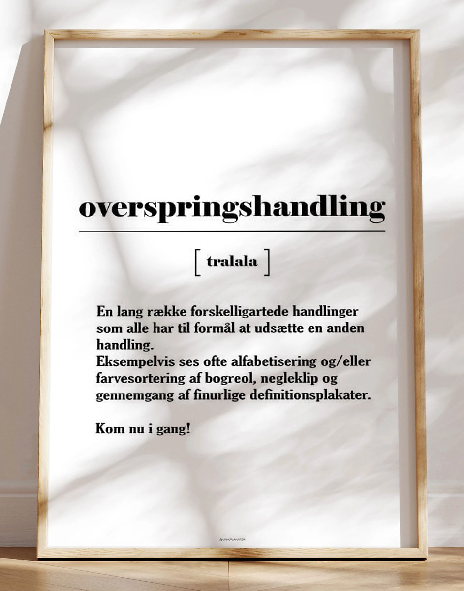 Definitionsplakat Overspringshandling