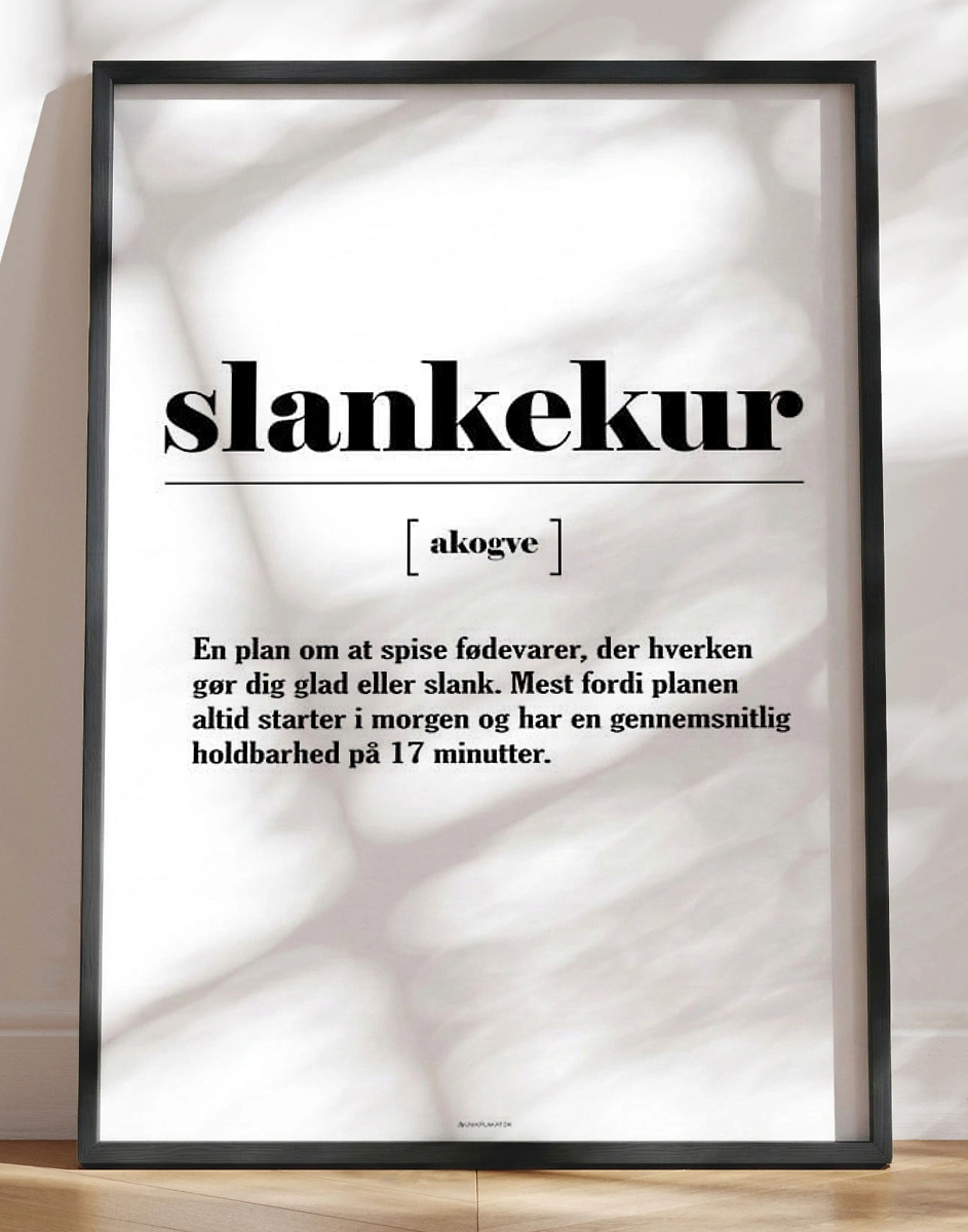 Definitionsplakat Slankekur
