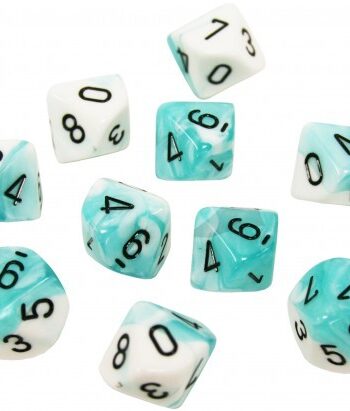 Dice Terninges 195 166   10 Terninger Gemini D10  10 Sidet  Teal-white With Black