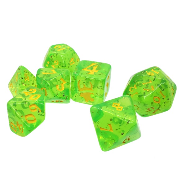 Dice Terninges 195 166 Terninger Munchkin Polyhedral Green With Yellow Steve Jackson Games