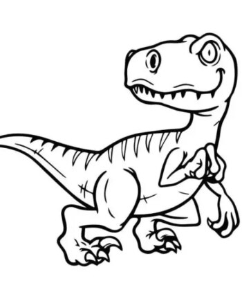 Dinosaurus Wallsticker  Velociraptor Baby  58x61cm