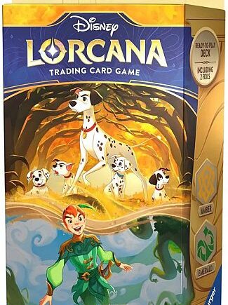 Disney Lorcana Tcg: Set 03 Into The Inklands Starter Deck: Amber Emerald  Pongo   Peter Pan