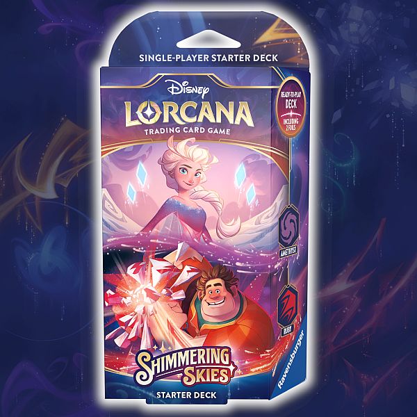 Disney Lorcana Tcg: Set Shimmering Skies Starter Deck: Amethyst Ruby Elsa Ralph